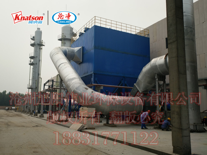  氨酸滾筒復合肥生產線配套復合肥脈沖布袋除塵器安裝過程